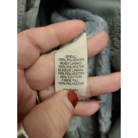 J. Jill Sage Green Embroidered Stitched Lined Coat Jacket Sz Small Button Up - Picture 8 of 11